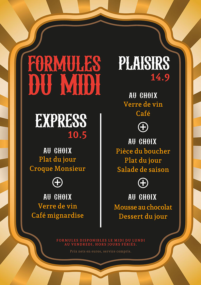 Central Pub Formule midi